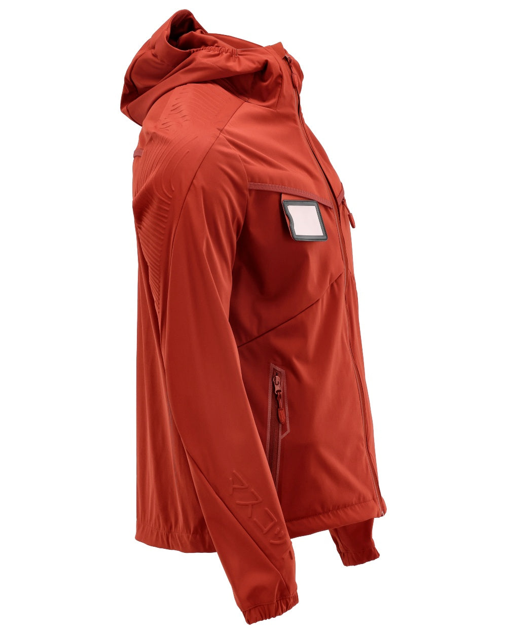 Autumn Red Coloured Mascot Workwear Mens Customized Windproof Jacket on white background 