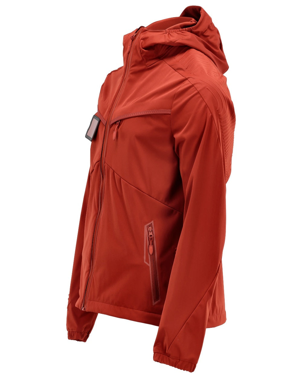 Autumn Red Coloured Mascot Workwear Mens Customized Windproof Jacket on white background 