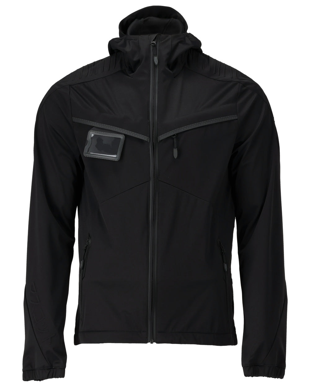 Black Coloured Mascot Workwear Mens Customized Windproof Jacket on white background 