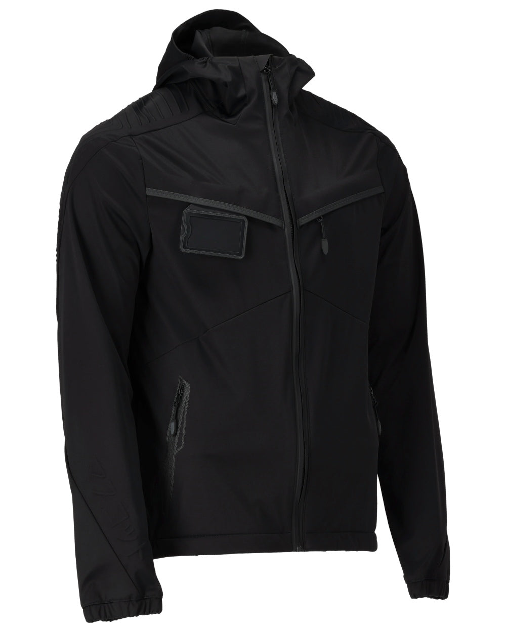 Black Coloured Mascot Workwear Mens Customized Windproof Jacket on white background 
