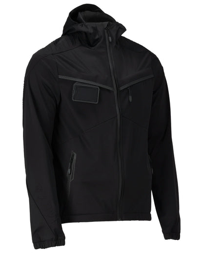 Black Coloured Mascot Workwear Mens Customized Windproof Jacket on white background 