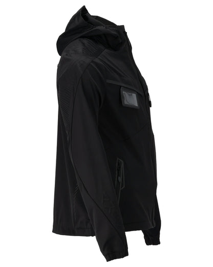 Black Coloured Mascot Workwear Mens Customized Windproof Jacket on white background 