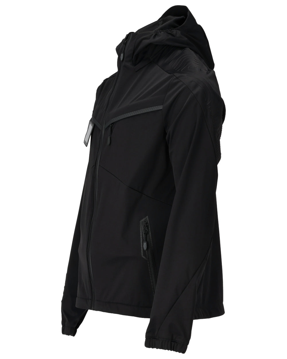 Black Coloured Mascot Workwear Mens Customized Windproof Jacket on white background 