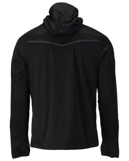 Black Coloured Mascot Workwear Mens Customized Windproof Jacket on white background 