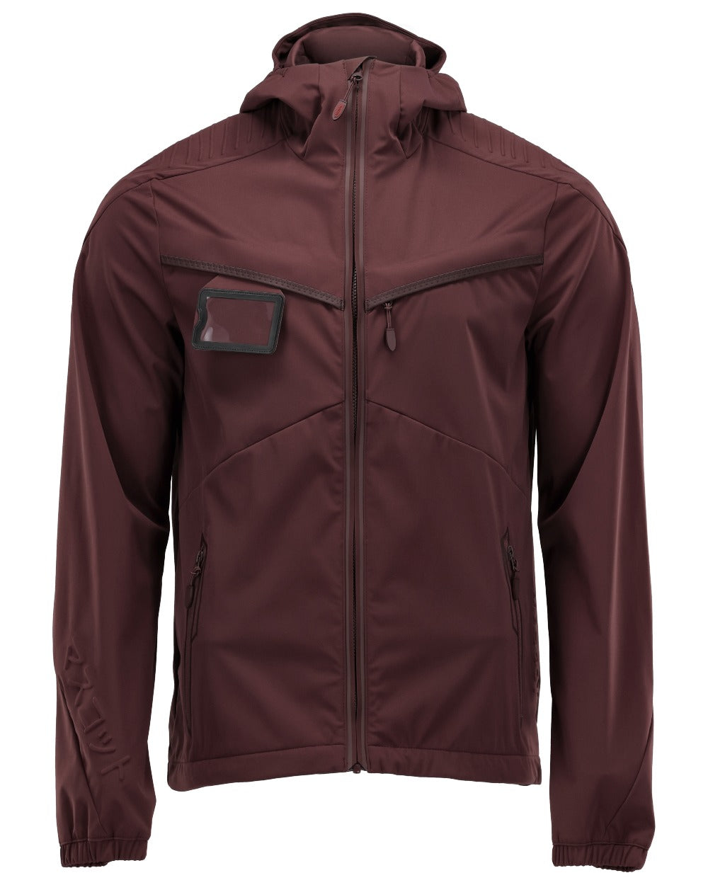 Bordeaux Coloured Mascot Workwear Mens Customized Windproof Jacket on white background 