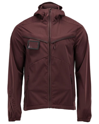 Bordeaux Coloured Mascot Workwear Mens Customized Windproof Jacket on white background 