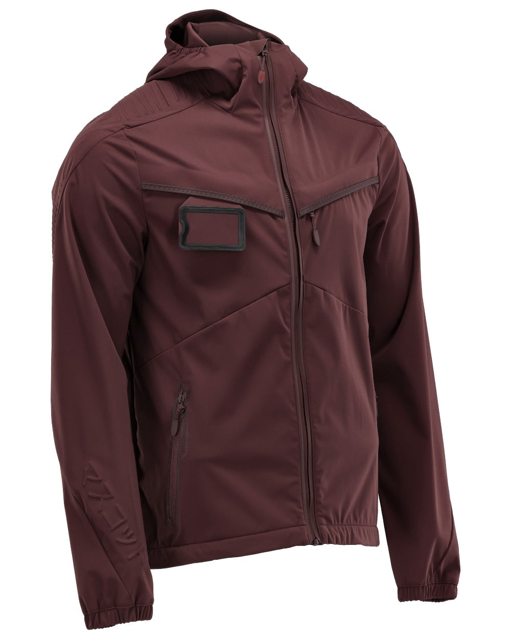 Bordeaux Coloured Mascot Workwear Mens Customized Windproof Jacket on white background 