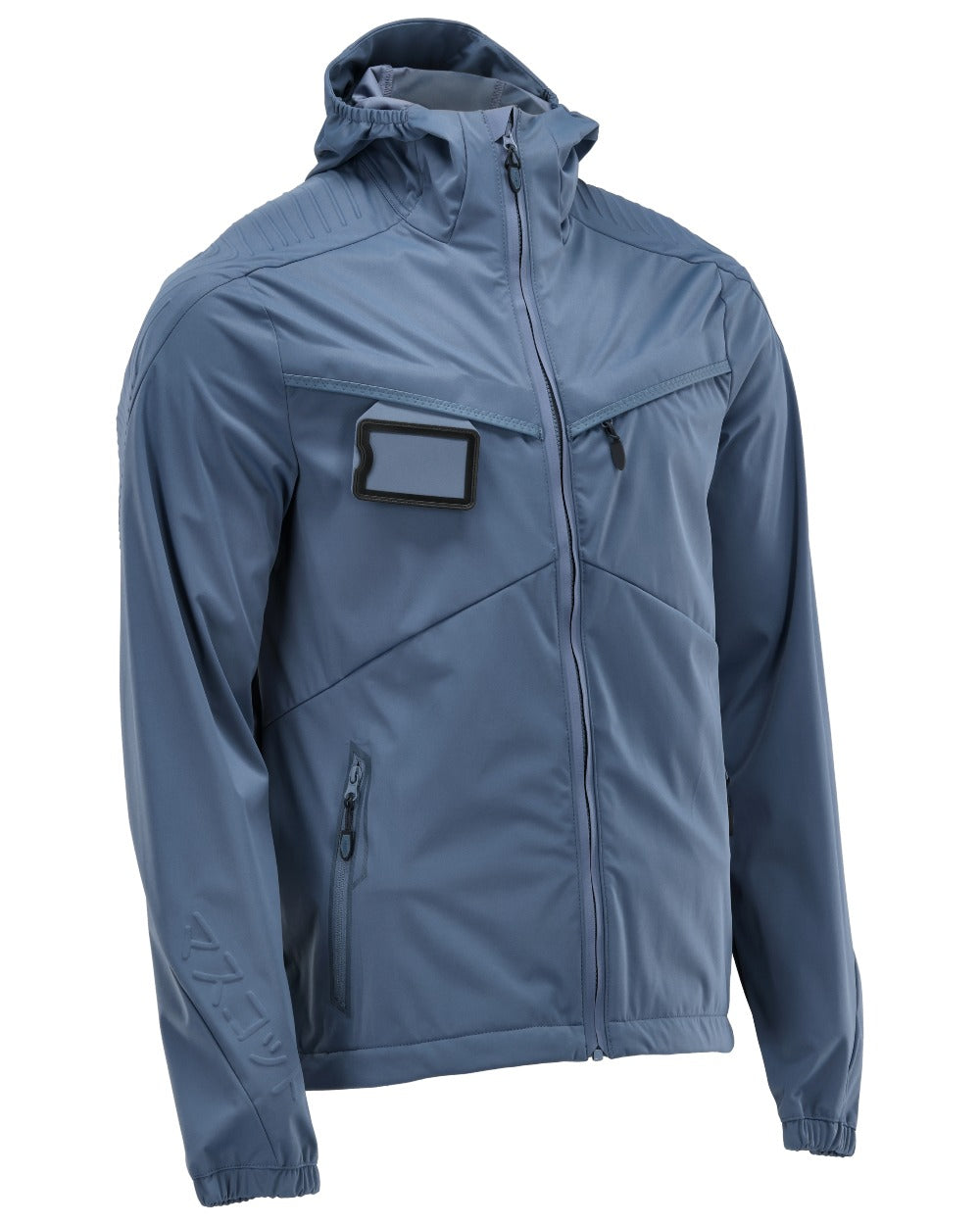 Stone Blue Coloured Mascot Workwear Mens Customized Windproof Jacket on white background 