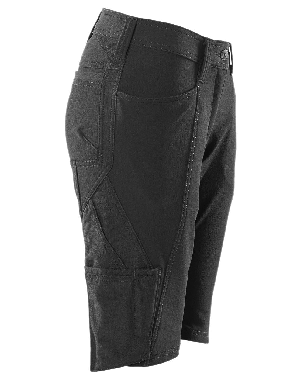 Black Coloured Mascot Workwear Womens Accelerate Diamond Fit Shorts on white background 