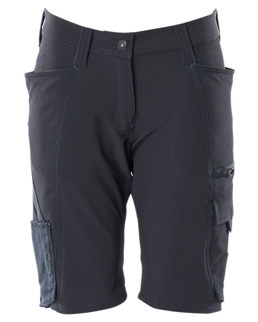 Dark Navy Coloured Mascot Workwear Womens Accelerate Diamond Fit Shorts on white background 
