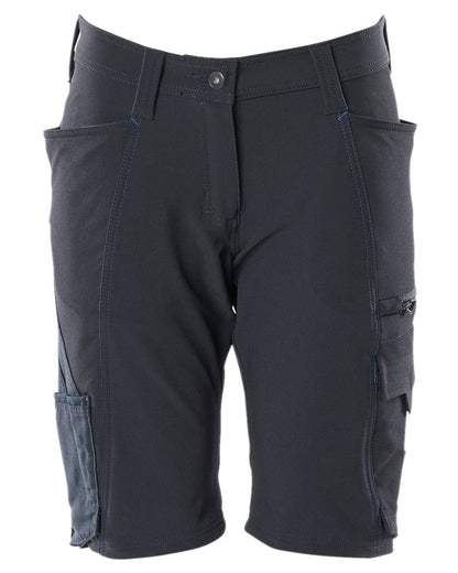 Dark Navy Coloured Mascot Workwear Womens Accelerate Diamond Fit Shorts on white background 