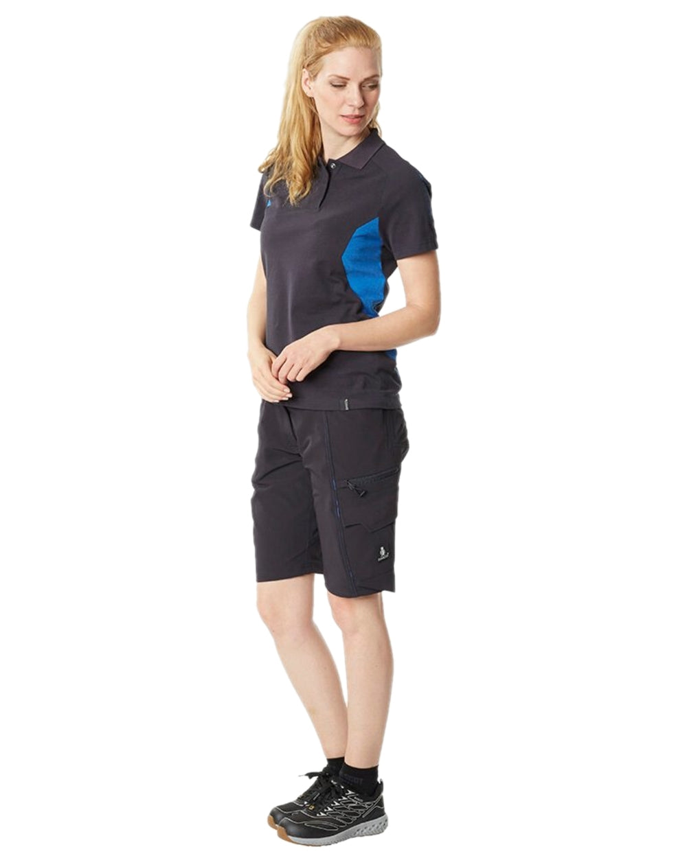Dark Navy Coloured Mascot Workwear Womens Accelerate Diamond Fit Shorts on white background 