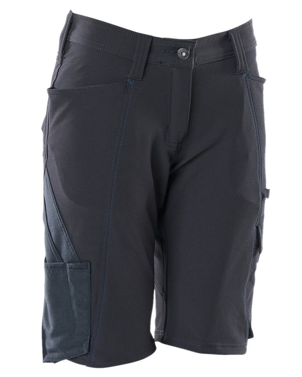 Dark Navy Coloured Mascot Workwear Womens Accelerate Diamond Fit Shorts on white background 