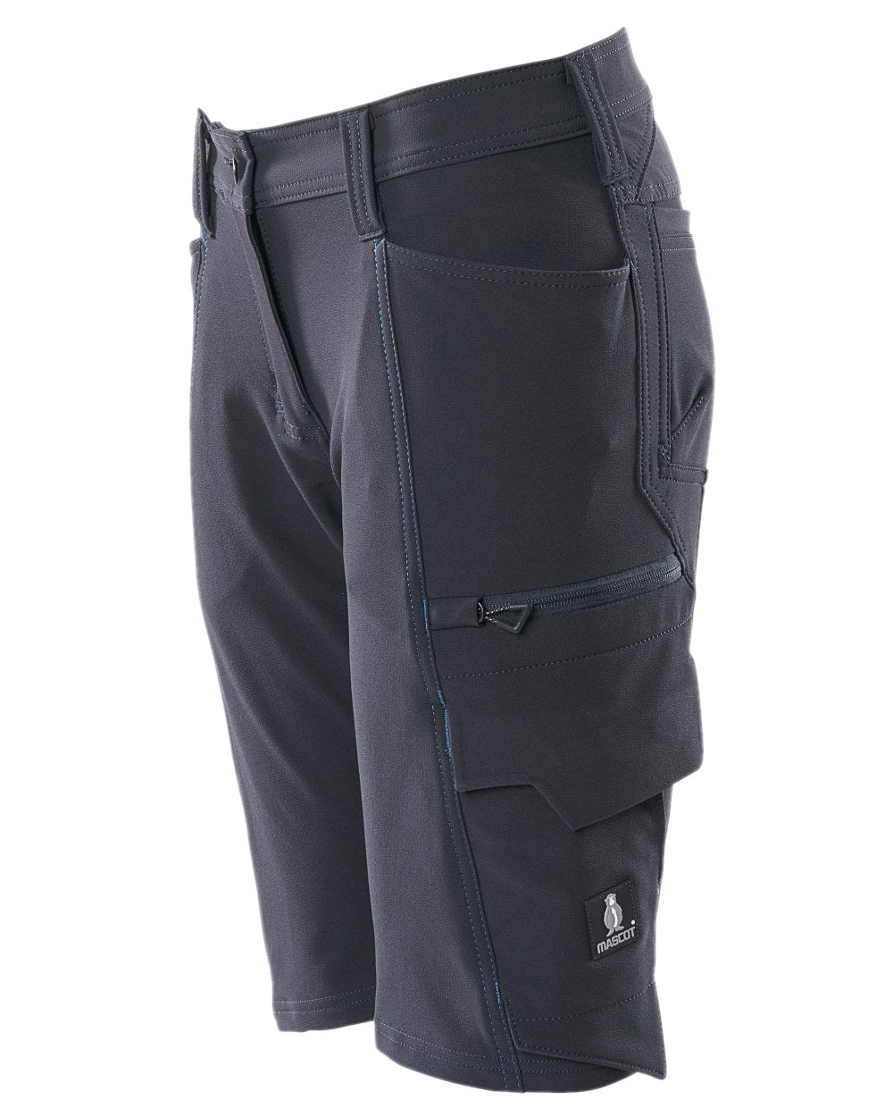 Dark Navy Coloured Mascot Workwear Womens Accelerate Diamond Fit Shorts on white background 