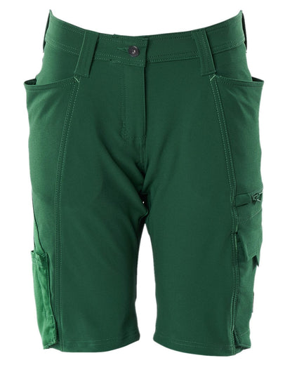 Green Coloured Mascot Workwear Womens Accelerate Diamond Fit Shorts on white background 