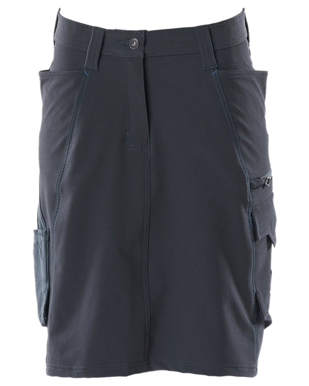 Dark Navy Coloured Mascot Workwear Womens Accelerate Diamond Fit Skirt on white background 