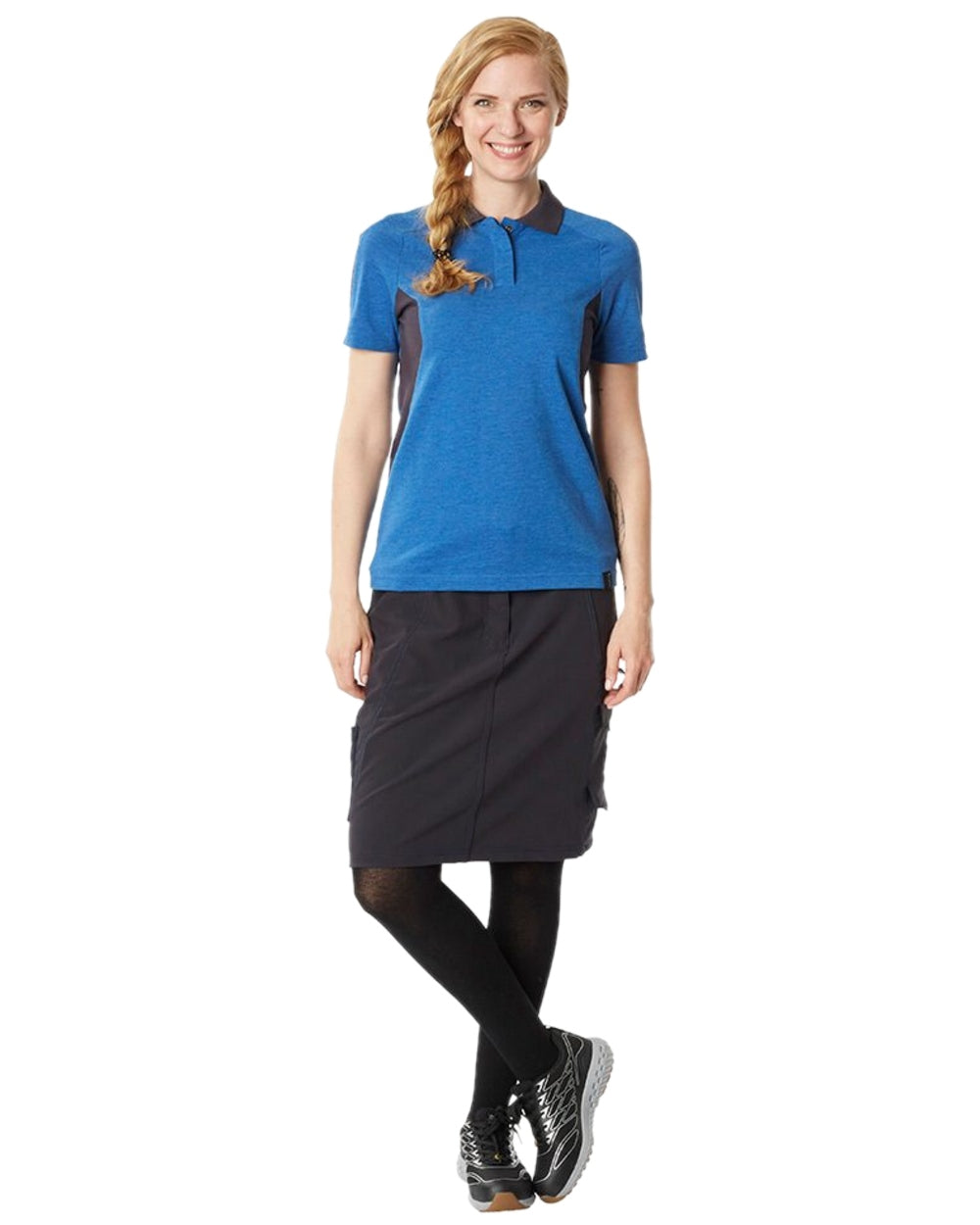 Dark Navy Coloured Mascot Workwear Womens Accelerate Diamond Fit Skirt on white background 
