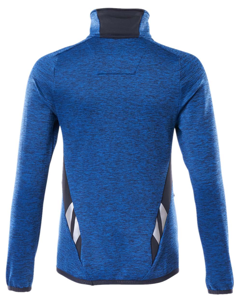 Azure Blue Dark Navy Coloured Mascot Workwear Womens Accelerate Fleece Jumper With Half Zip on white background 