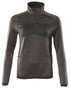 Dark Anthracite Black Coloured Mascot Workwear Womens Accelerate Fleece Jumper With Half Zip on white background 
