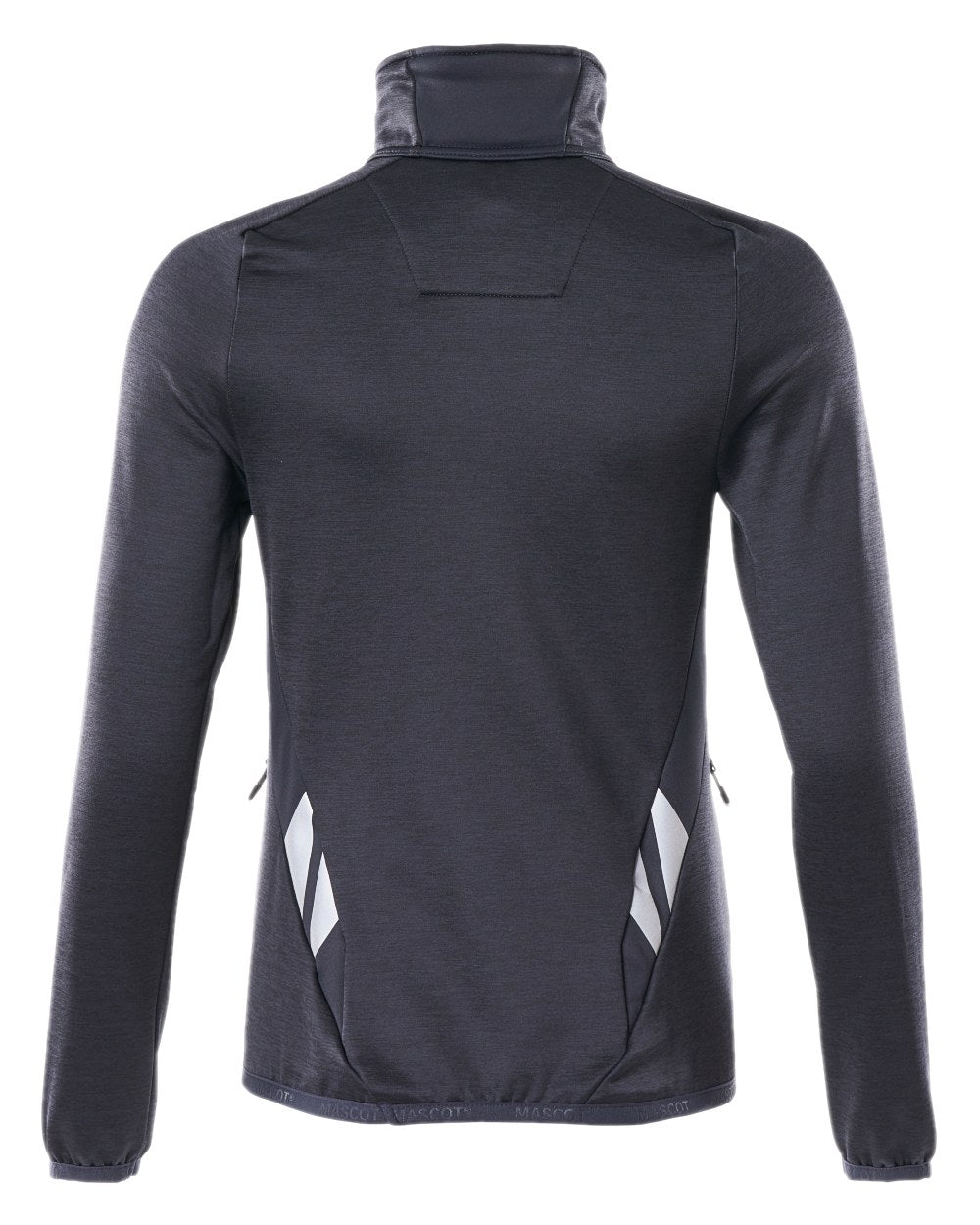 Dark Navy Coloured Mascot Workwear Womens Accelerate Fleece Jumper With Half Zip on white background 