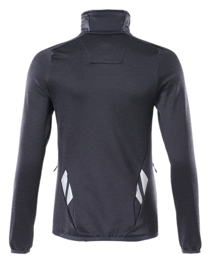 Dark Navy Coloured Mascot Workwear Womens Accelerate Fleece Jumper With Half Zip on white background 