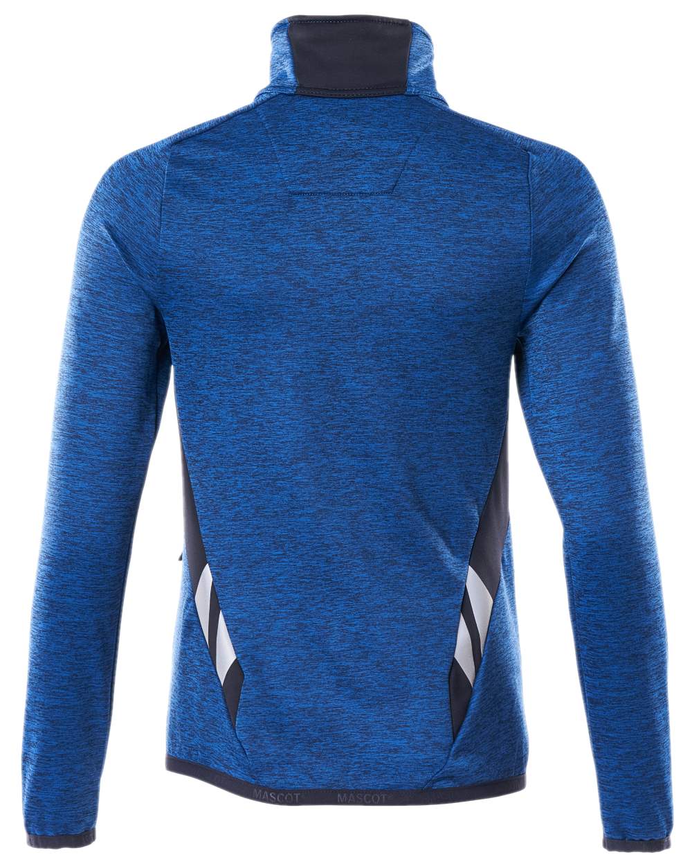 Azure Blue Dark Navy Coloured Mascot Workwear Womens Accelerate Fleece Jumper With Zipper on white background 