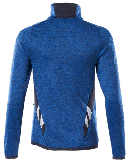 Azure Blue Dark Navy Coloured Mascot Workwear Womens Accelerate Fleece Jumper With Zipper on white background 