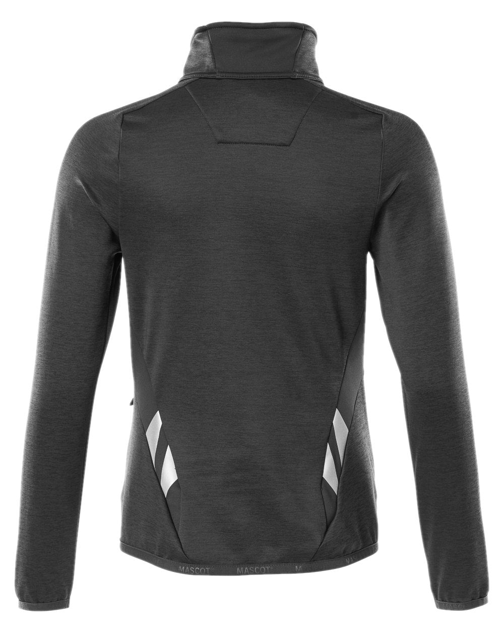 Black Coloured Mascot Workwear Womens Accelerate Fleece Jumper With Zipper on white background 