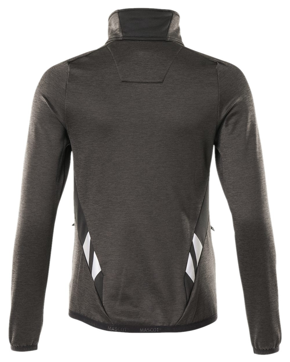 Dark Anthracite Black Coloured Mascot Workwear Womens Accelerate Fleece Jumper With Zipper on white background 