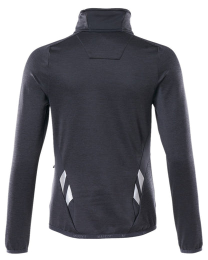 Dark Navy Coloured Mascot Workwear Womens Accelerate Fleece Jumper With Zipper on white background 