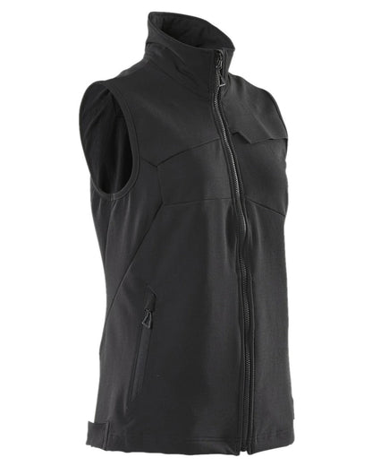 Black Coloured Mascot Workwear Womens Accelerate Gilet on white background 