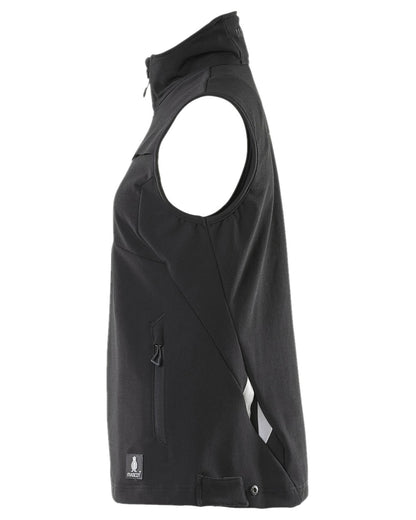 Black Coloured Mascot Workwear Womens Accelerate Gilet on white background 