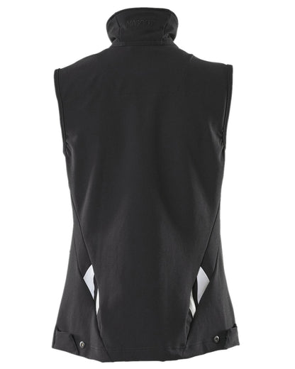 Black Coloured Mascot Workwear Womens Accelerate Gilet on white background 