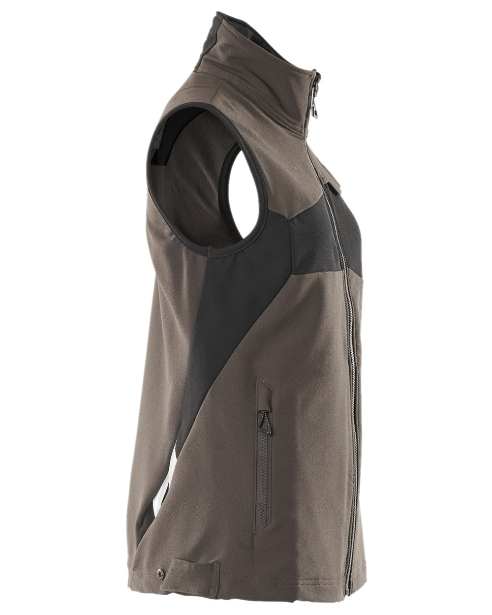 Dark Anthracite Black Coloured Mascot Workwear Womens Accelerate Gilet on white background 
