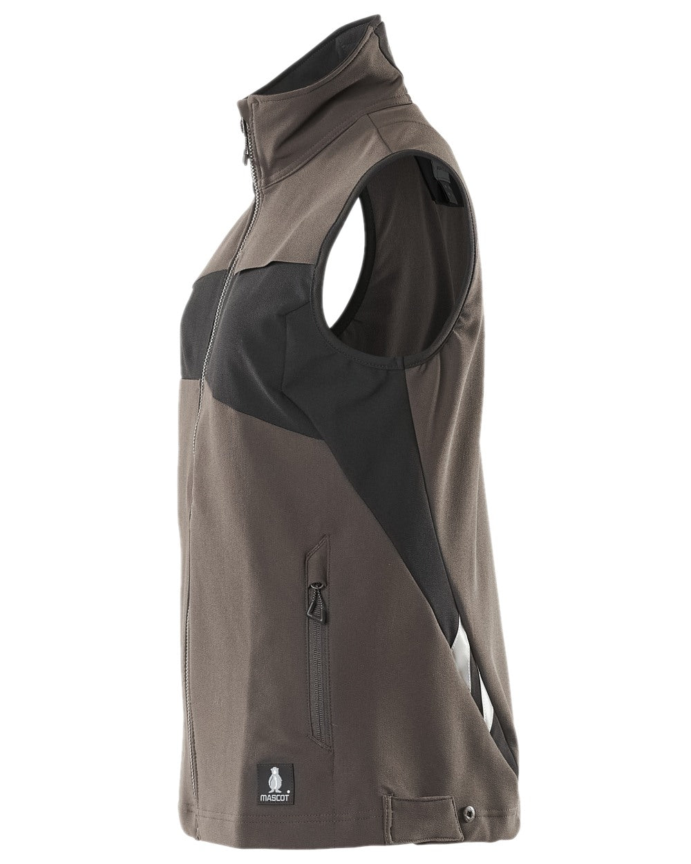 Dark Anthracite Black Coloured Mascot Workwear Womens Accelerate Gilet on white background 