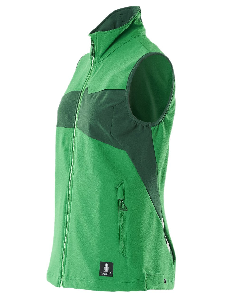 Grass Green Coloured Mascot Workwear Womens Accelerate Gilet on white background 