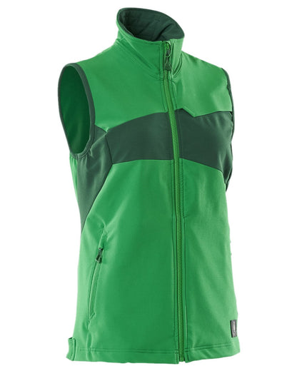 Grass Green Coloured Mascot Workwear Womens Accelerate Gilet on white background 