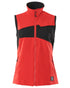Traffic Red Black Coloured Mascot Workwear Womens Accelerate Gilet on white background 