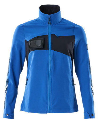 Azure Blue Dark Navy Coloured Mascot Workwear Womens Accelerate Jacket on white background 