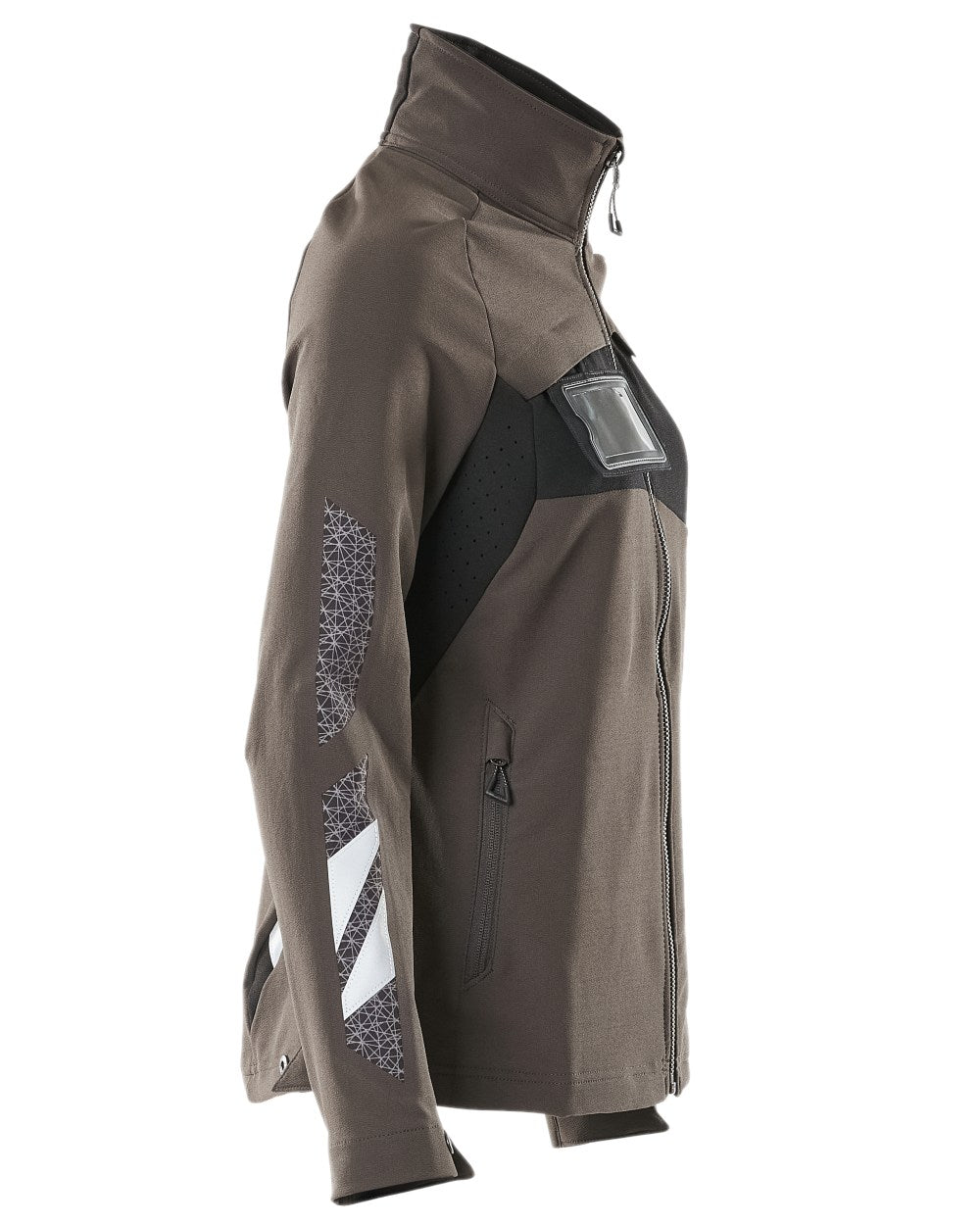 Dark Anthracite Black Coloured Mascot Workwear Womens Accelerate Jacket on white background 