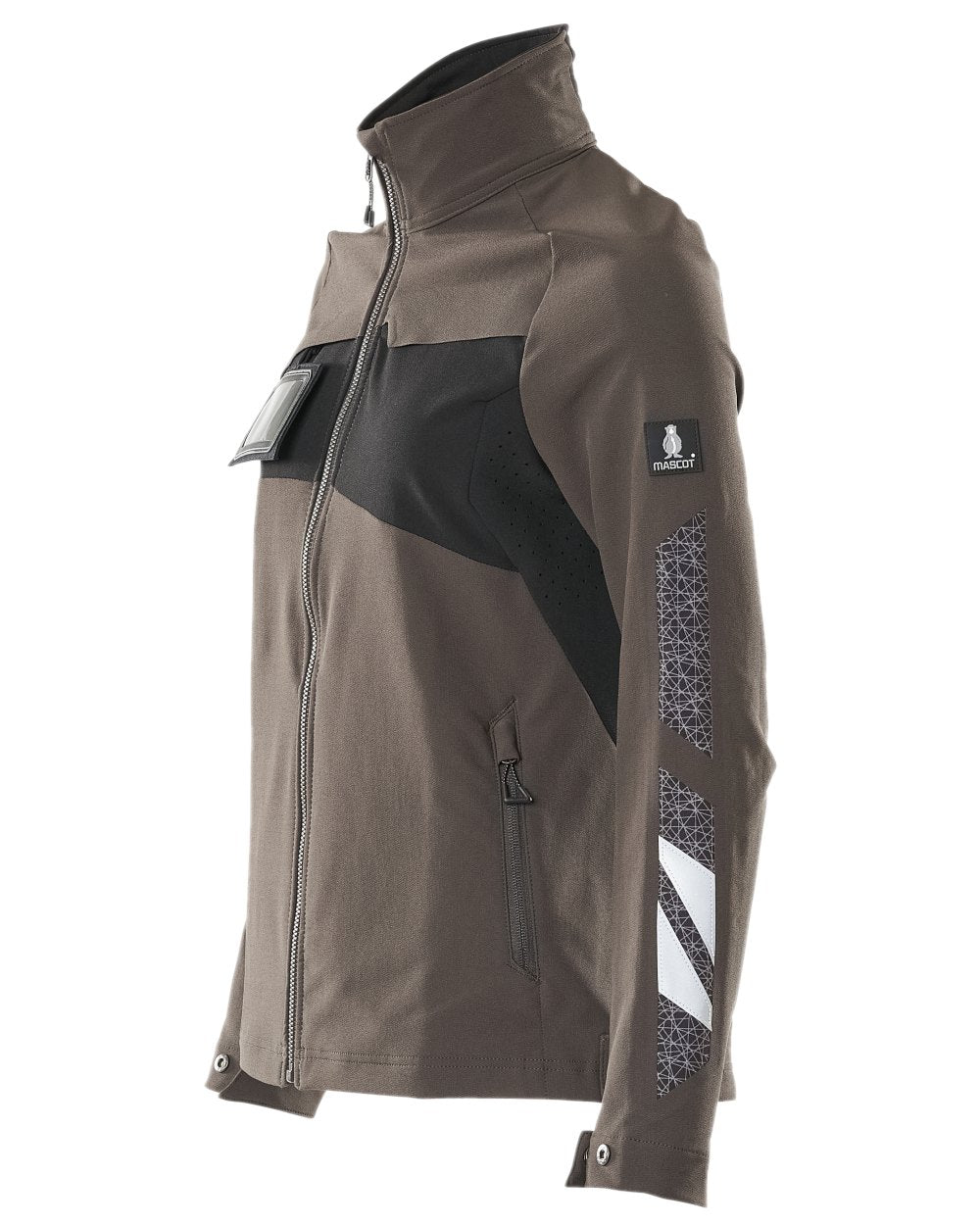 Dark Anthracite Black Coloured Mascot Workwear Womens Accelerate Jacket on white background 