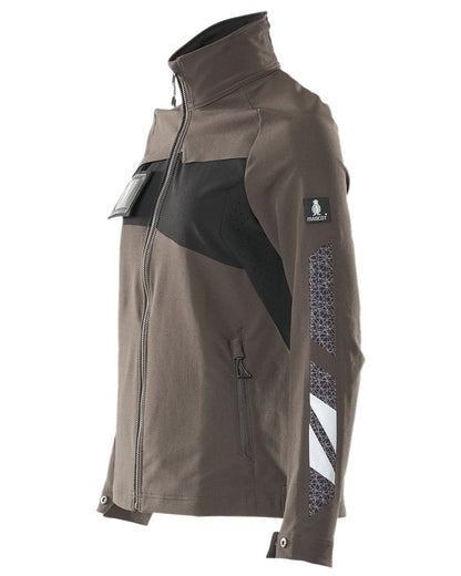 Dark Anthracite Black Coloured Mascot Workwear Womens Accelerate Jacket on white background 