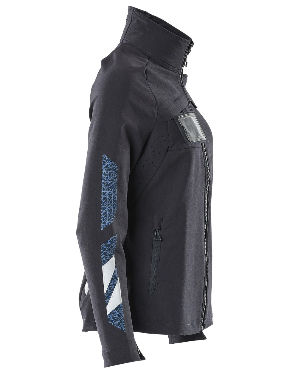 Dark Navy Coloured Mascot Workwear Womens Accelerate Jacket on white background 