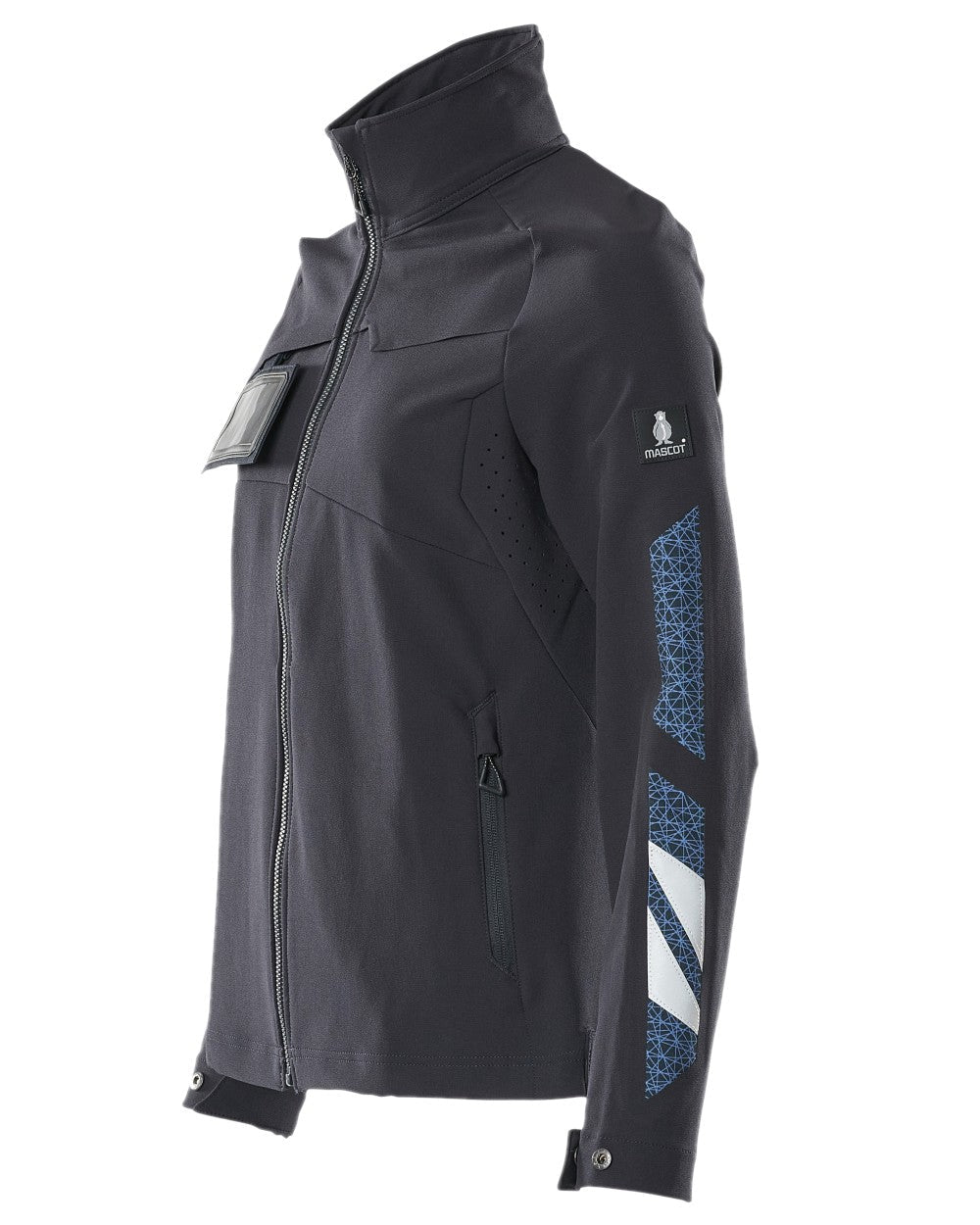 Dark Navy Coloured Mascot Workwear Womens Accelerate Jacket on white background 