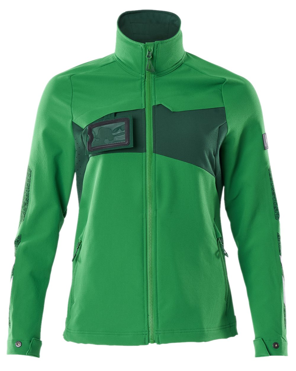 Grass Green Coloured Mascot Workwear Womens Accelerate Jacket on white background 