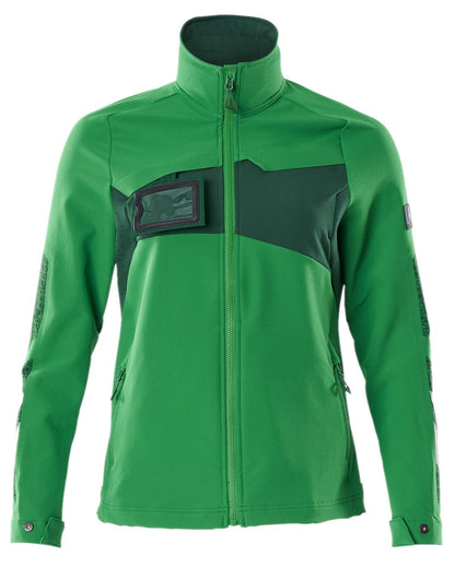Grass Green Coloured Mascot Workwear Womens Accelerate Jacket on white background 