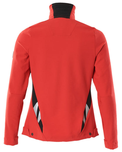 Traffic Red Black Coloured Mascot Workwear Womens Accelerate Jacket on white background 