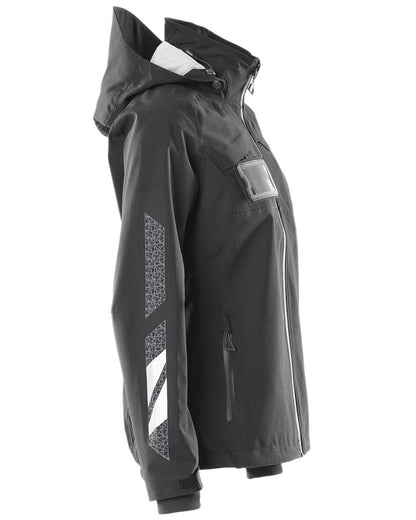 Black Coloured Mascot Workwear Womens Accelerate Lightweight Outer Shell Jacket on white background 
