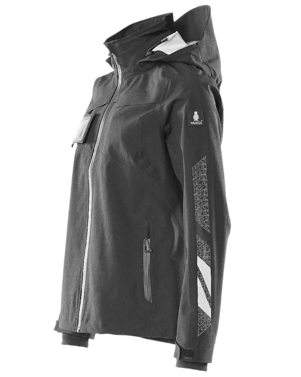 Black Coloured Mascot Workwear Womens Accelerate Lightweight Outer Shell Jacket on white background 
