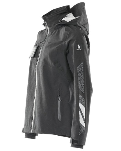 Black Coloured Mascot Workwear Womens Accelerate Lightweight Outer Shell Jacket on white background 